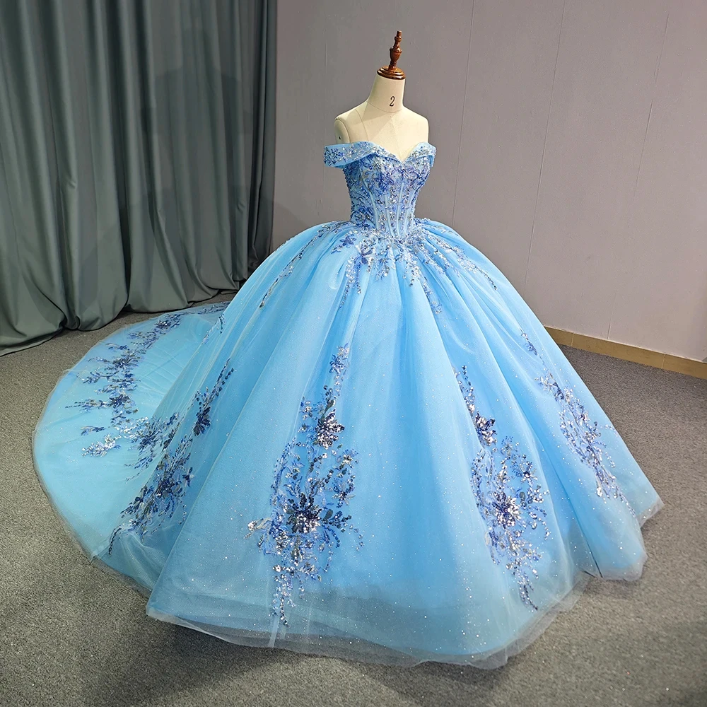 Customized Blue Wedding Dresses Ball Gowns Off Shoulder Sequins Appliques Flower Bridal Gowns vestidos de Customized
Customized Blue Wedding Dresses Ball Gowns Off Shoulder Sequins Appliques Flower Bridal Gowns vestidos de Customized