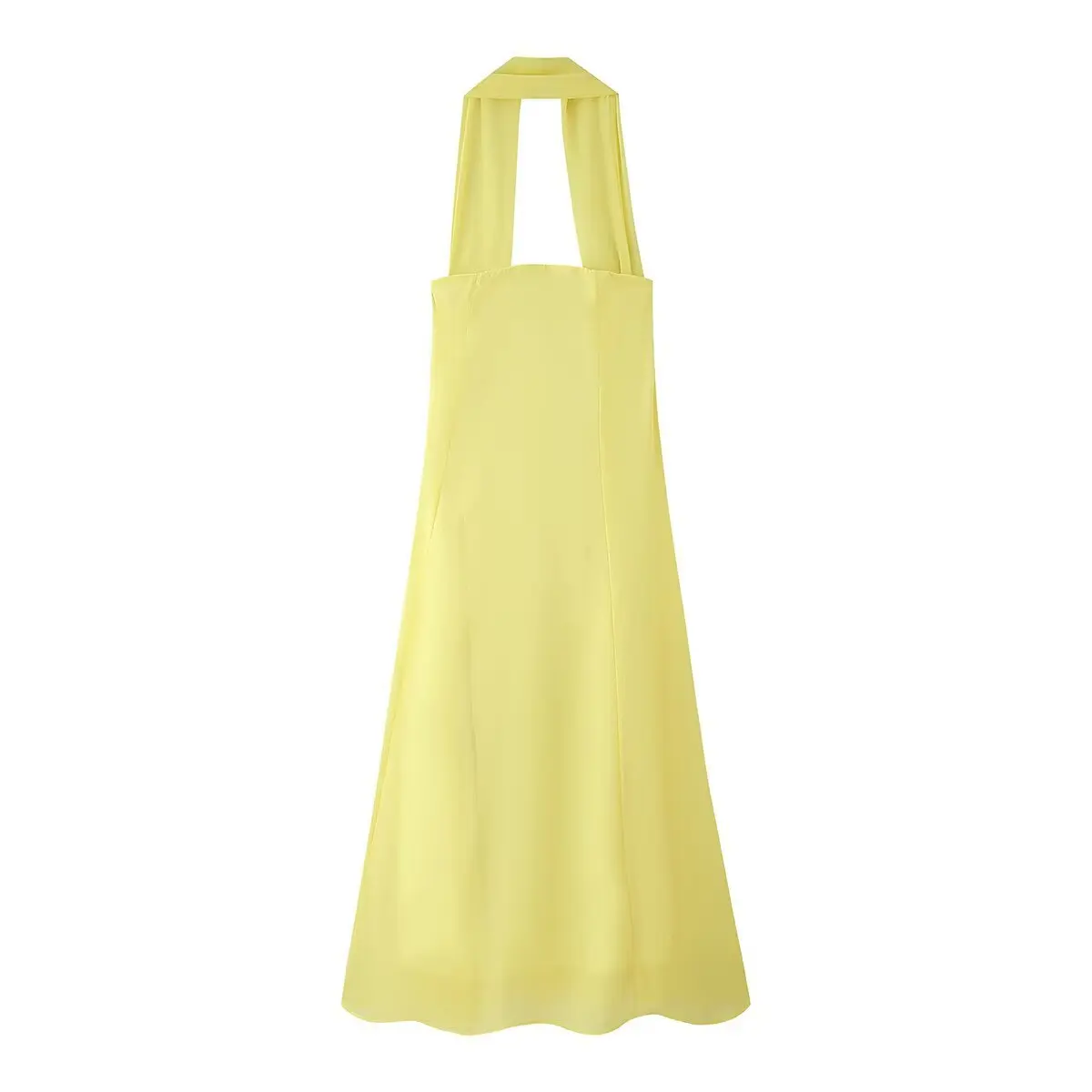 ZBZA Women's Scarf Collar Midi Dress Backless Halter Neck Mid-waist Solid Color A-line Dress Spring Summer New Female Chic Top
ZBZA Women's Scarf Collar Midi Dress Backless Halter Neck Mid-waist Solid Color A-line Dress Spring Summer New Female Chic Top