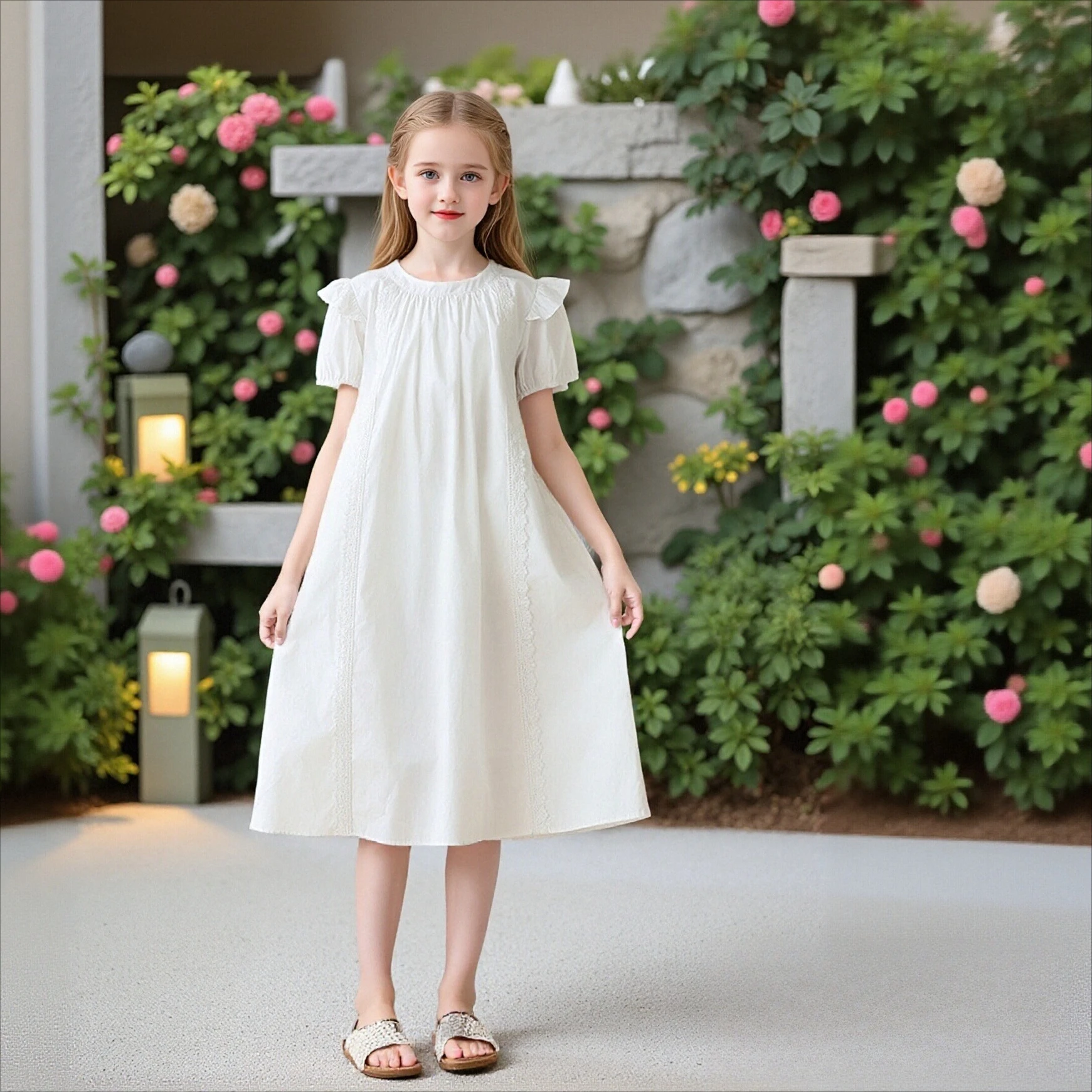 Girls White/Black Cotton Dress Ruffle Trim Lantern Sleeve A-Line Elegant Princess Dress Kids Casual Holiday Wear Daily Outfit
Girls White/Black Cotton Dress Ruffle Trim Lantern Sleeve A-Line Elegant Princess Dress Kids Casual Holiday Wear Daily Outfit