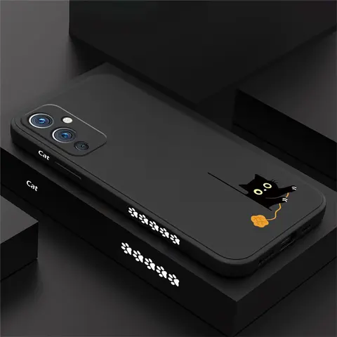 Oneplus 9 9R 1 + 9 Custodia per telefono liquido per One Plus Nord 3 2 5G ACE 2V 9 7T Pro 8T 6 Cute Cartoon Cat Pattern Cover in silicone
