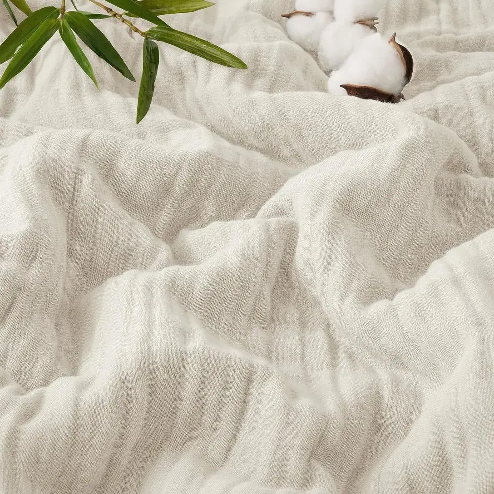 King Size Bamboo Viscose Cotton Blend Blanket, 4-Layer Breathable Gauze, 108x90
King Size Bamboo Viscose Cotton Blend Blanket, 4-Layer Breathable Gauze, 108x90