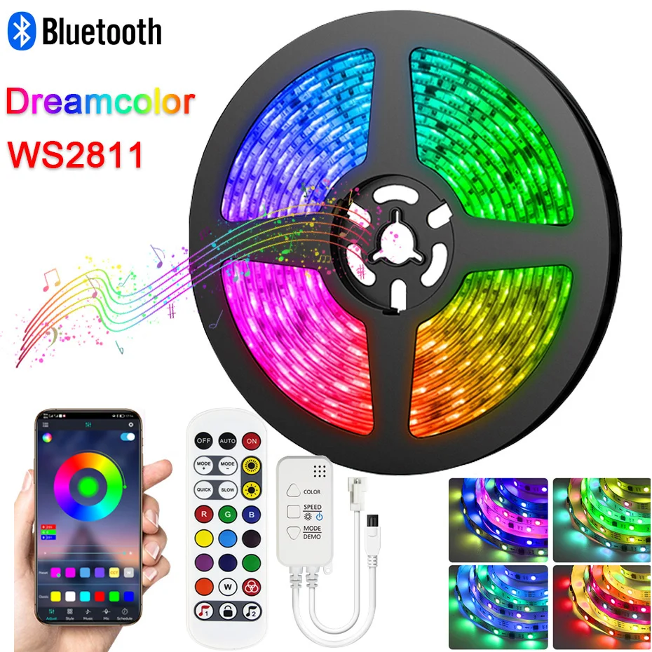 Светодиодная ленсветильник RGB WS2811 SMD5050, 12 В, с Bluetooth/Wi-Fi управлением
Светодиодная ленсветильник RGB WS2811 SMD5050, 12 В, с Bluetooth/Wi-Fi управлением
