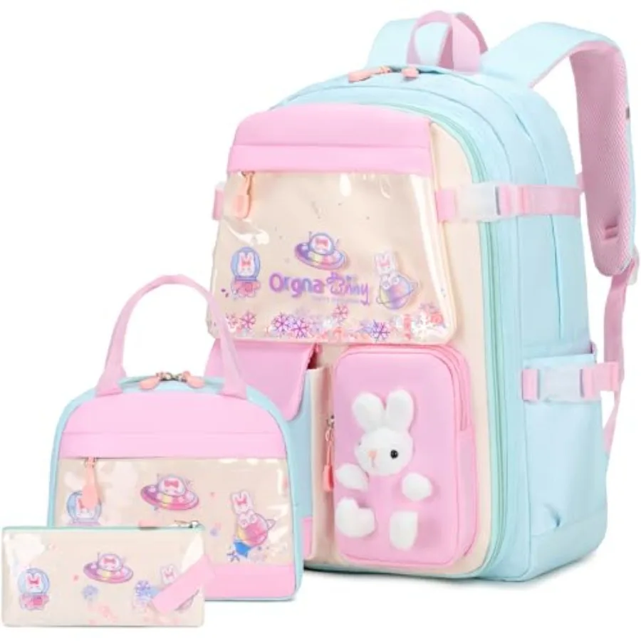 Girls Backpack Set 3PCS Backpack for Girls Kawaii Bunny School Backpacks for Girl Kindergarten Elementary Preschool Middle Scho
Girls Backpack Set 3PCS Backpack for Girls Kawaii Bunny School Backpacks for Girl Kindergarten Elementary Preschool Middle Scho