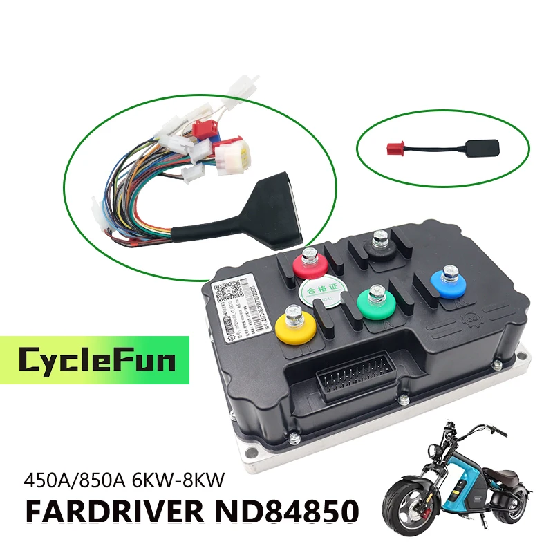 FarDriver 6KW-8KW ND84850 BLDC 450A Phase 850A Sine Wave Controller For Electric Motorcycles Dirt Bike And Scooter Accessories
FarDriver 6KW-8KW ND84850 BLDC 450A Phase 850A Sine Wave Controller For Electric Motorcycles Dirt Bike And Scooter Accessories