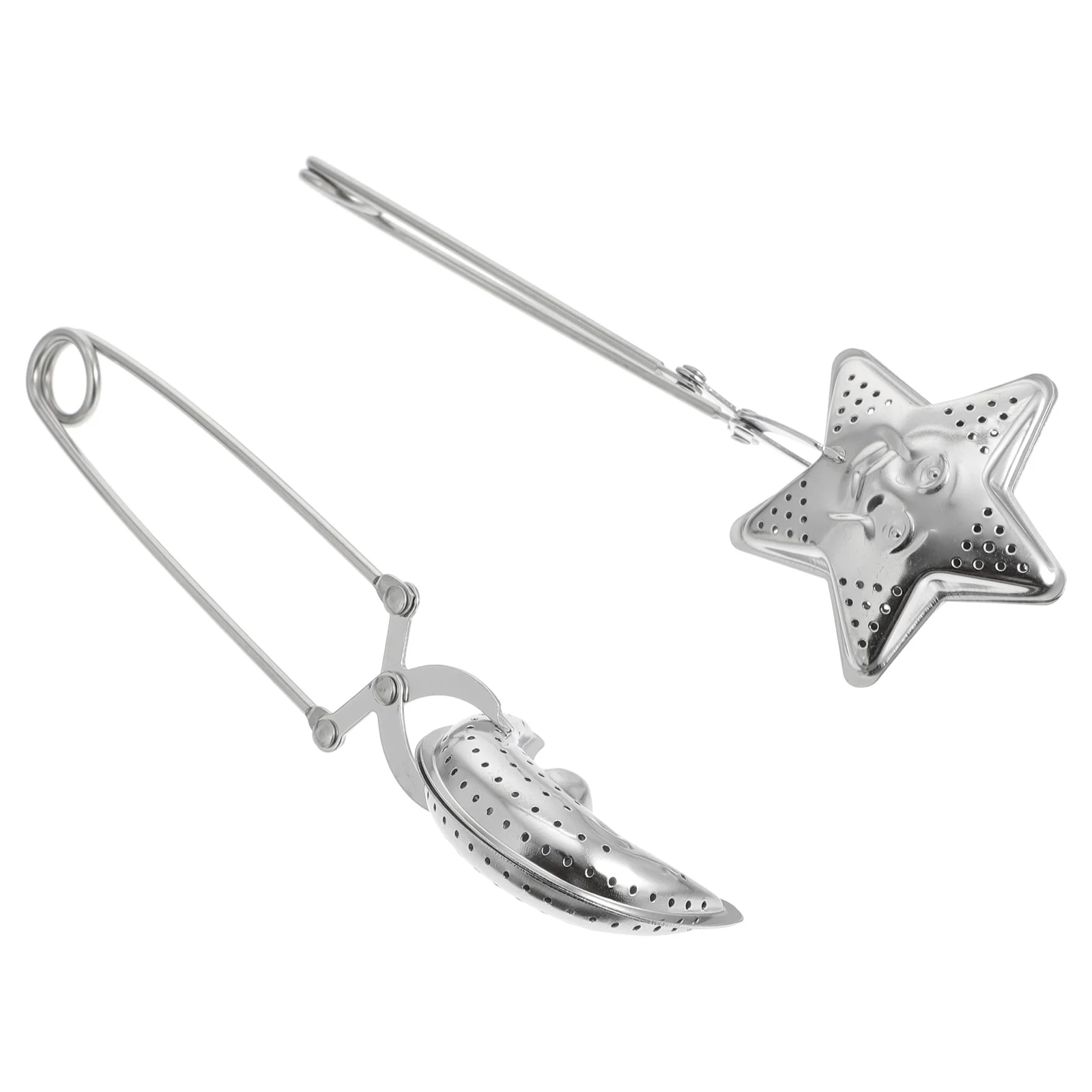 2pcs Tea Strainer Stainless Steel Moon Star Shaped Long Grip Silver Loose Leaf Infuser Herbal Teas Filter Tea Leaf Pincer
2pcs Tea Strainer Stainless Steel Moon Star Shaped Long Grip Silver Loose Leaf Infuser Herbal Teas Filter Tea Leaf Pincer