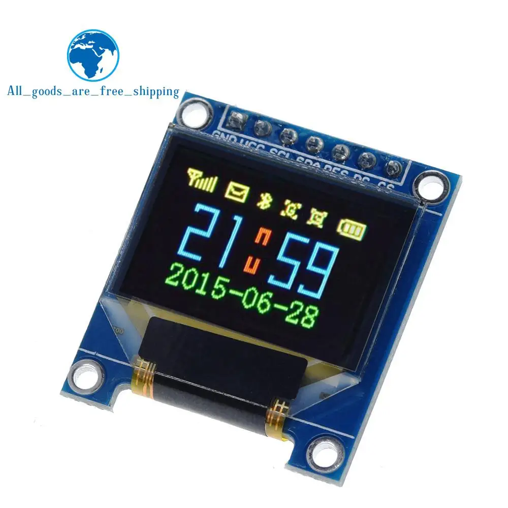 TZT 0.95 inch full color OLED Display module with 96x64 Resolution,SPI,Parallel Interface,SSD1331 Controller 7PIN new with case
TZT 0.95 inch full color OLED Display module with 96x64 Resolution,SPI,Parallel Interface,SSD1331 Controller 7PIN new with case