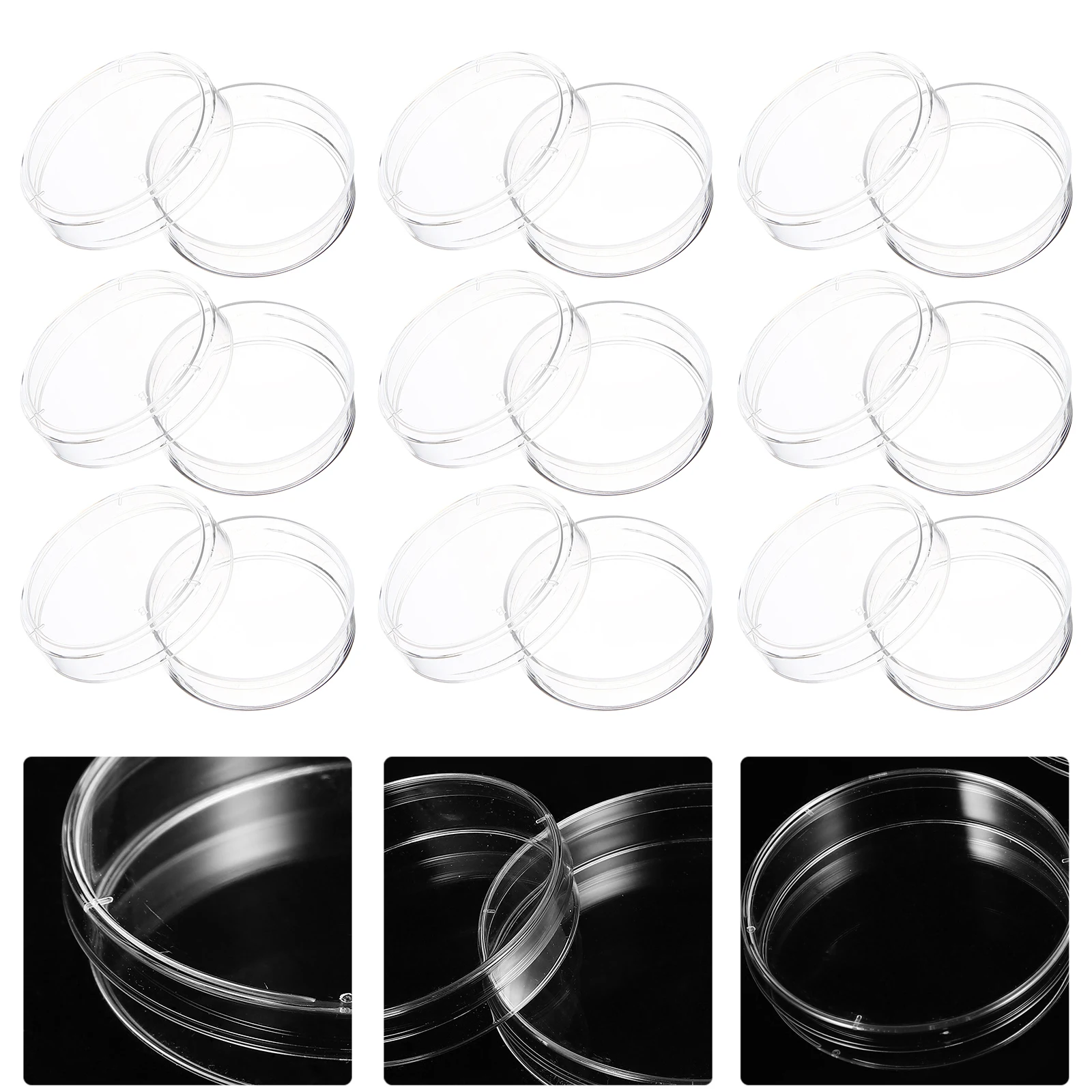 30pcs Culture Plate Clear Plastic Petri Dishes with Lids for Lab Experiment Agar Plates Tissue Liquid Chemistry Teaching
30pcs Culture Plate Clear Plastic Petri Dishes with Lids for Lab Experiment Agar Plates Tissue Liquid Chemistry Teaching
