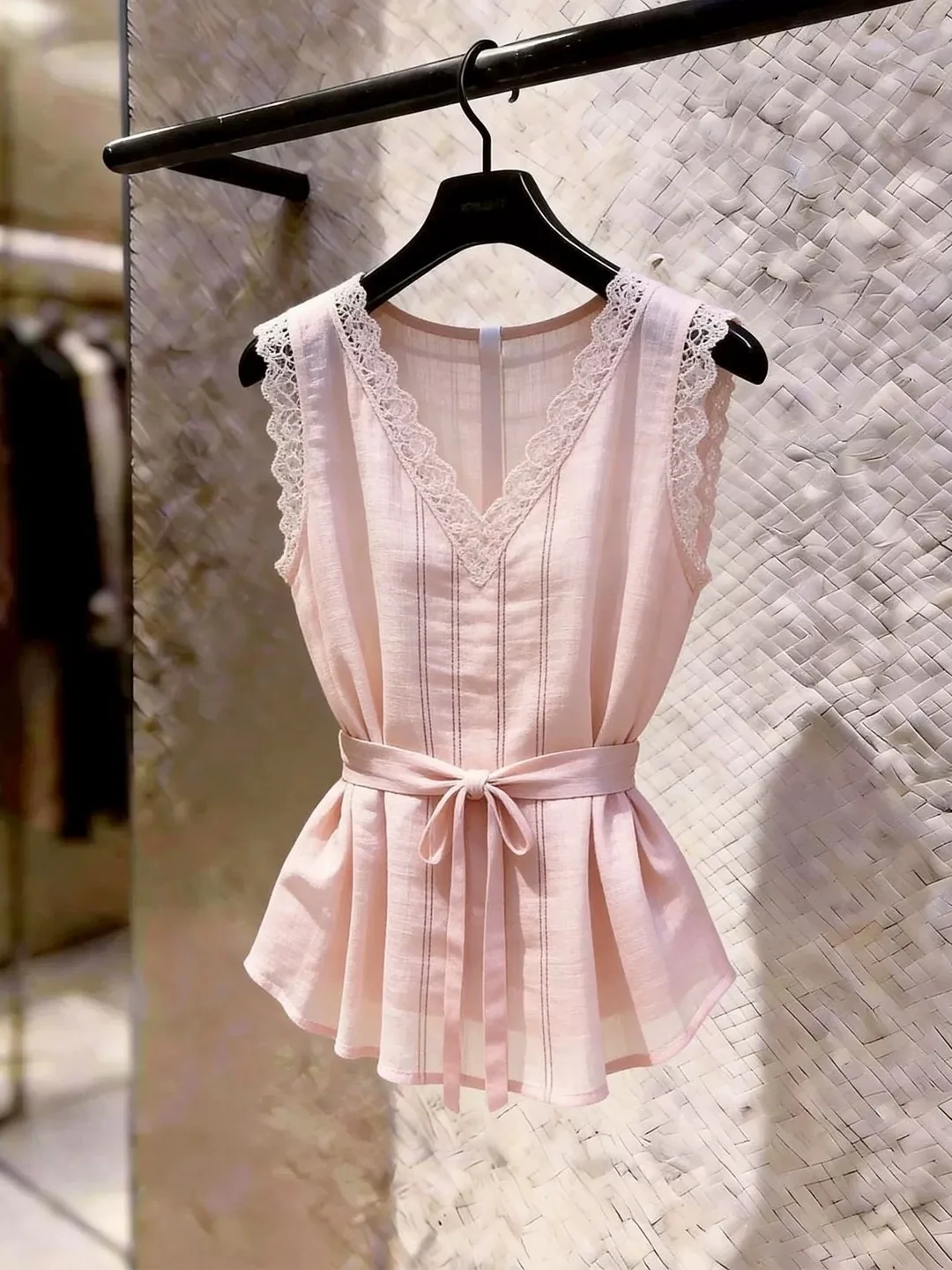 Sweet Lace Patchwork V-Neck Vest Summer 2026 New Style Korean Version Straight Cut Sleeveless Top Elegant Design Age-Defying
Sweet Lace Patchwork V-Neck Vest Summer 2026 New Style Korean Version Straight Cut Sleeveless Top Elegant Design Age-Defying