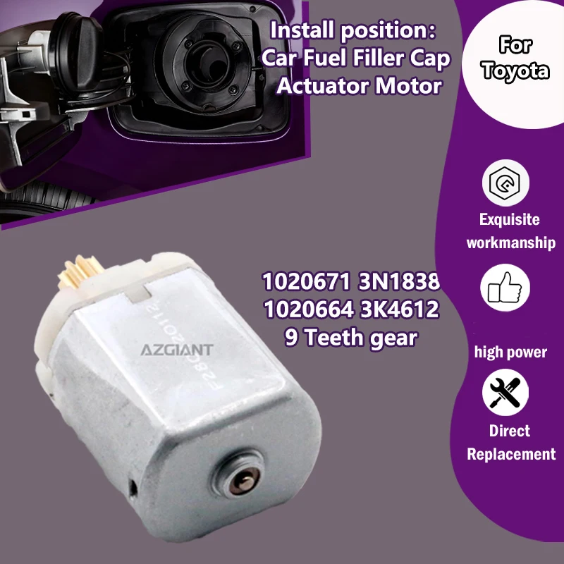 AZGIANT 1020671 3N1838/1020664 3K4612 Car fuel filter flap lock actuator motor For Toyota Avensis T270 2009-2018/T250 2003-2009
AZGIANT 1020671 3N1838/1020664 3K4612 Car fuel filter flap lock actuator motor For Toyota Avensis T270 2009-2018/T250 2003-2009