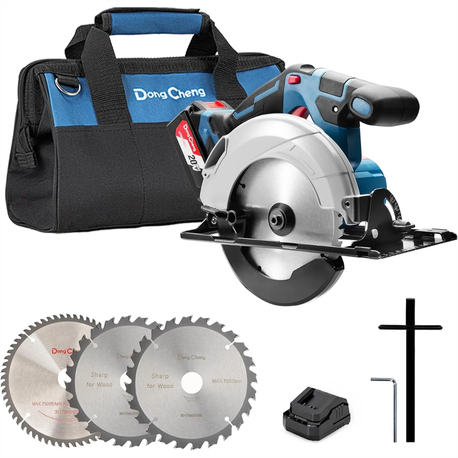 Cordless Circular Saw 6-1/2-Inch 840W, Cutting Depth 59mm, 0-50° Adjustable with Dust Collection Adaptor, 24T & 40T TCT Blade
Cordless Circular Saw 6-1/2-Inch 840W, Cutting Depth 59mm, 0-50° Adjustable with Dust Collection Adaptor, 24T & 40T TCT Blade