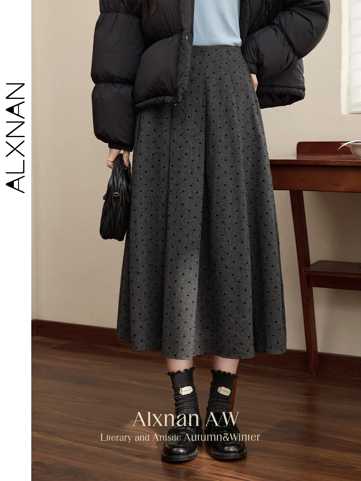 ALXNAN Women's Polka Dot Skirts Elastic Back Waist Hidden Zipper Midi Skirt 2024 Fall Winter All-match Loose Lady Bottoms L51937
ALXNAN Women's Polka Dot Skirts Elastic Back Waist Hidden Zipper Midi Skirt 2024 Fall Winter All-match Loose Lady Bottoms L51937