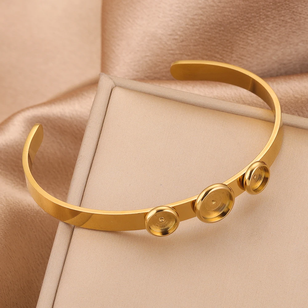 2pcs Stainless Steel 8mm Open Cabochon Gold Plated Bracelet Base Set Tray for DIY Process Jewelry Making Supplies Wholesale
2pcs Stainless Steel 8mm Open Cabochon Gold Plated Bracelet Base Set Tray for DIY Process Jewelry Making Supplies Wholesale