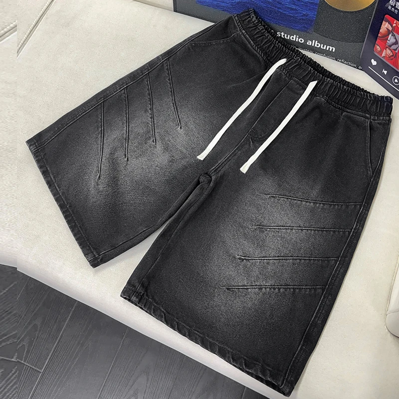 KSTUN Summer Denim Shorts For Men Black Shorts Elastic Waist Drawstring Patchwork Vintage Washed Streetwear Male Wide Leg Shorts
KSTUN Summer Denim Shorts For Men Black Shorts Elastic Waist Drawstring Patchwork Vintage Washed Streetwear Male Wide Leg Shorts