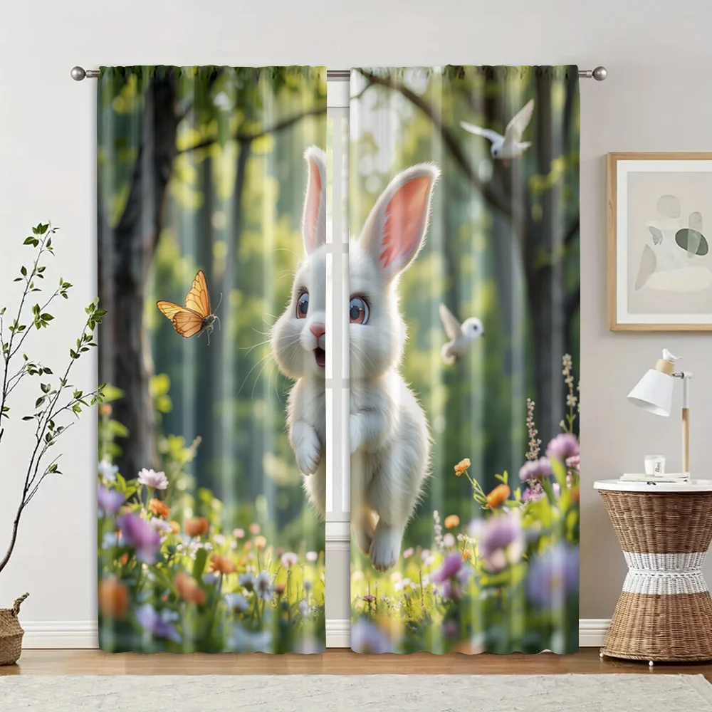 2 pcs, filtering curtains (excluding rods, non-movable, without batteries) Whimsy Woods Rabbit for use in bedrooms and living
2 pcs, filtering curtains (excluding rods, non-movable, without batteries) Whimsy Woods Rabbit for use in bedrooms and living