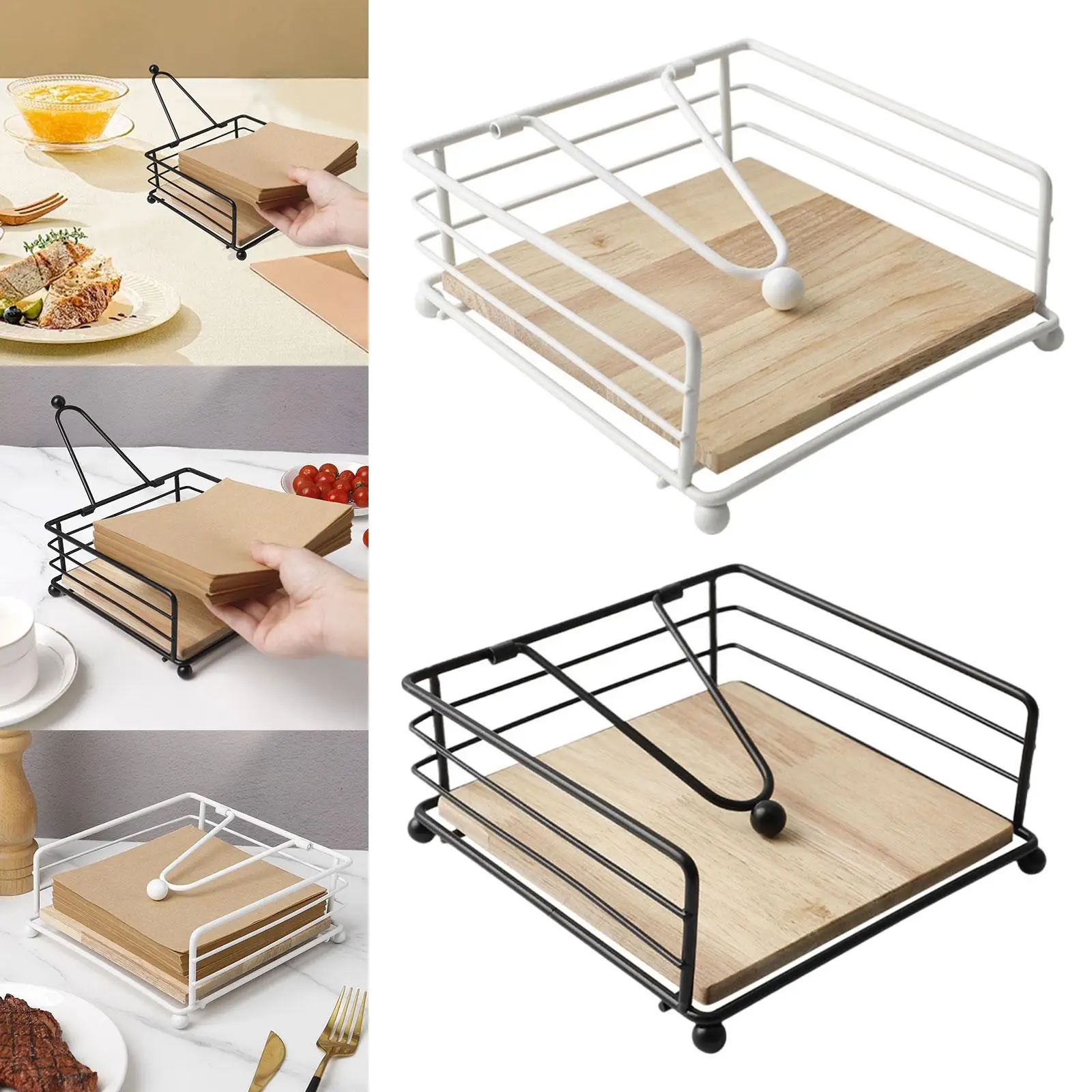 Kitchen Napkin Holder Rustic Wooden Flat Dispenser Weighted Arm Table Organizer for Home Restaurant Dining
Kitchen Napkin Holder Rustic Wooden Flat Dispenser Weighted Arm Table Organizer for Home Restaurant Dining