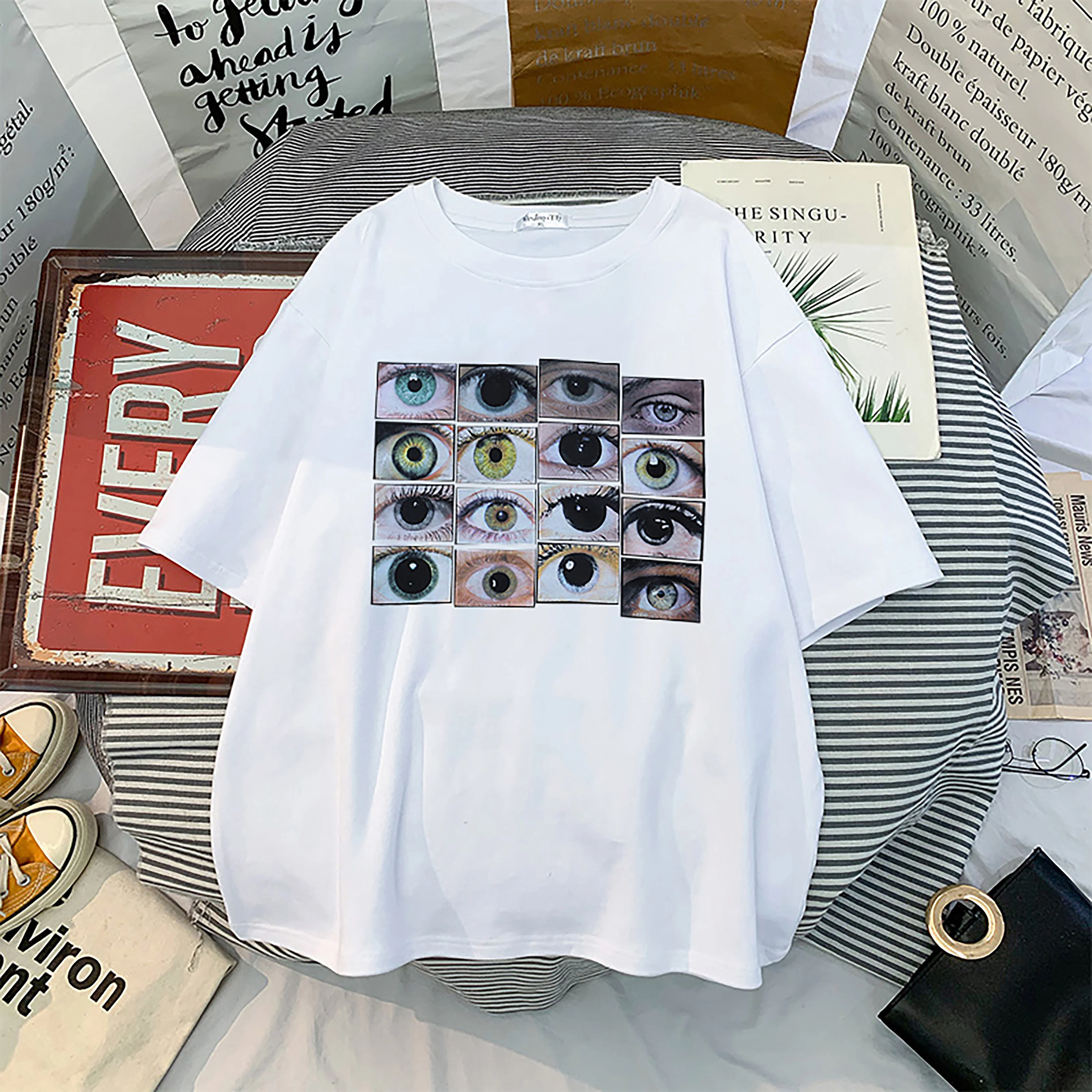 Eyes Print Women's T-shirt Casual Short Sleeve Y2K Streetwear Tops Aesthetic T Shirt Vintage Gothic Black O-Neck Men Tee Shirts
Eyes Print Women's T-shirt Casual Short Sleeve Y2K Streetwear Tops Aesthetic T Shirt Vintage Gothic Black O-Neck Men Tee Shirts