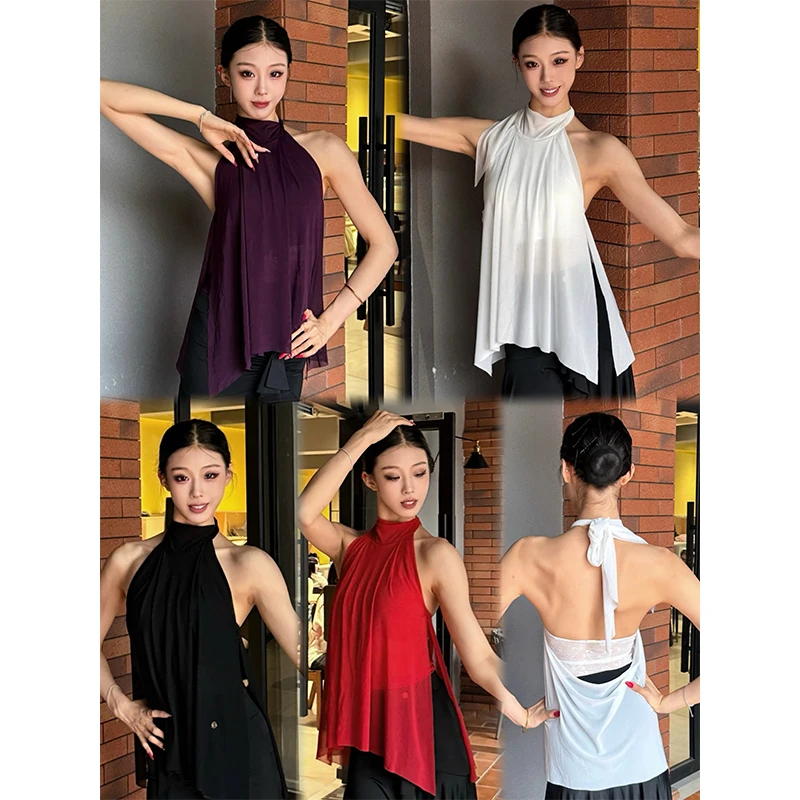 New Latin Dance Clothes Women Summer Halter Neck Lace Bodysuit Adult Sleeveless Mesh Tops Salsa Ballroom Dance CostumeDNV27103
New Latin Dance Clothes Women Summer Halter Neck Lace Bodysuit Adult Sleeveless Mesh Tops Salsa Ballroom Dance CostumeDNV27103