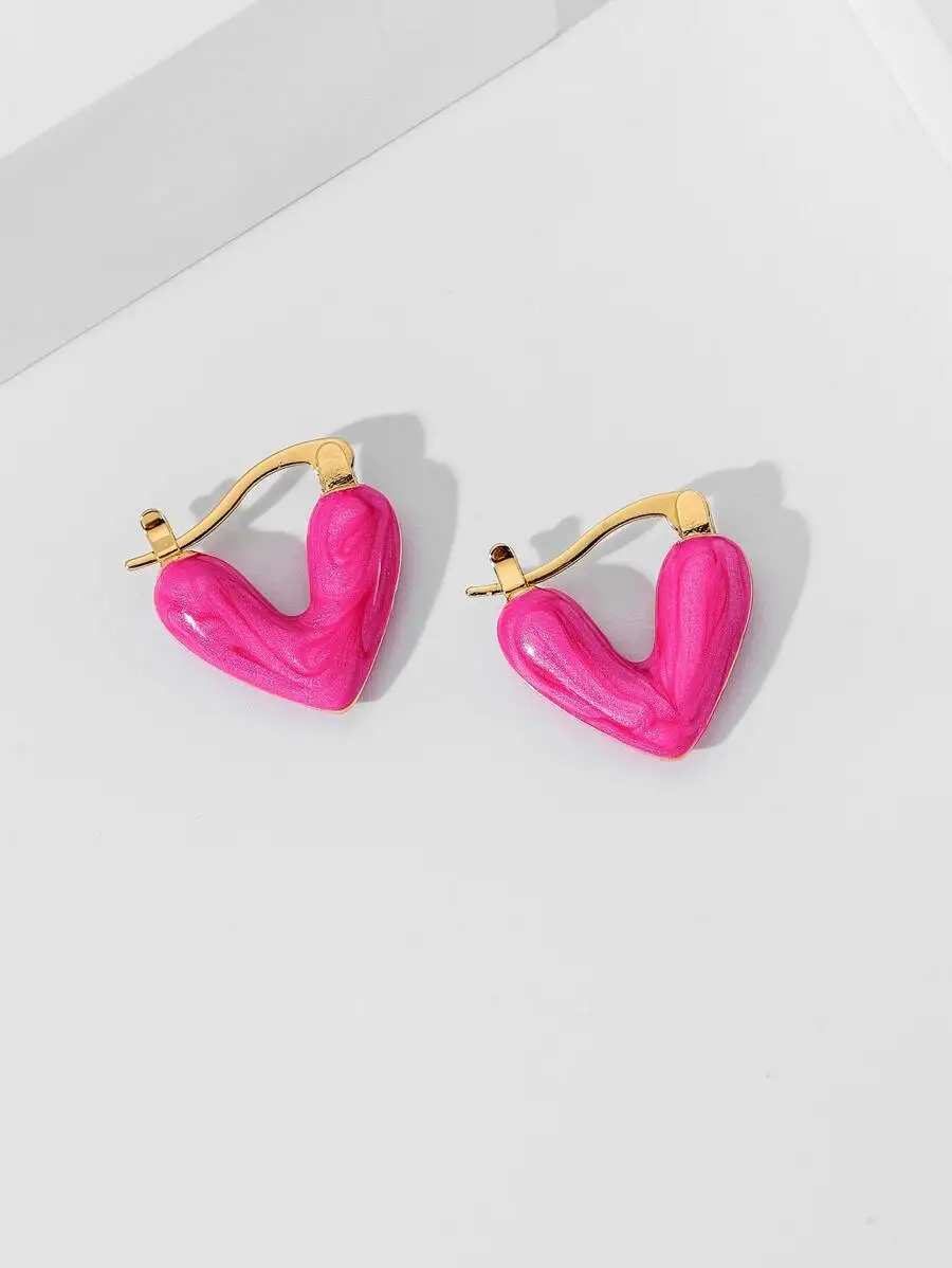 Heart Shape Hoop Earrings For Women Fashion Pink Resin Jewelry Gift
Heart Shape Hoop Earrings For Women Fashion Pink Resin Jewelry Gift