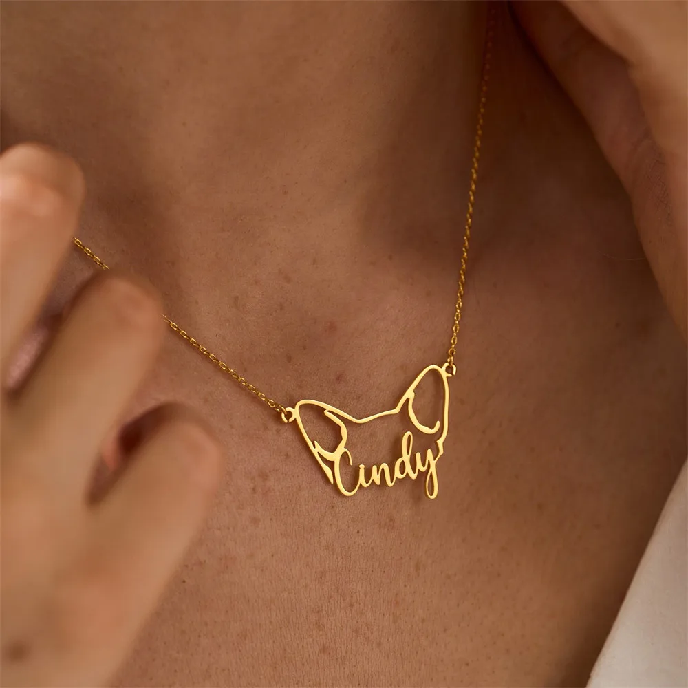 Custom Dog Outline Necklace Stainless Steel Gold Plated Customized Cute Pet Name Pendant Necklaces For Ladies Gift
Custom Dog Outline Necklace Stainless Steel Gold Plated Customized Cute Pet Name Pendant Necklaces For Ladies Gift