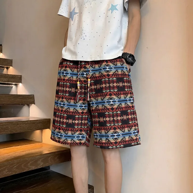 2026 New Men's Ethnic Print Casual Shorts American High Street Style Loose Straight Leg Drawstring Waist Summer Pants
2026 New Men's Ethnic Print Casual Shorts American High Street Style Loose Straight Leg Drawstring Waist Summer Pants