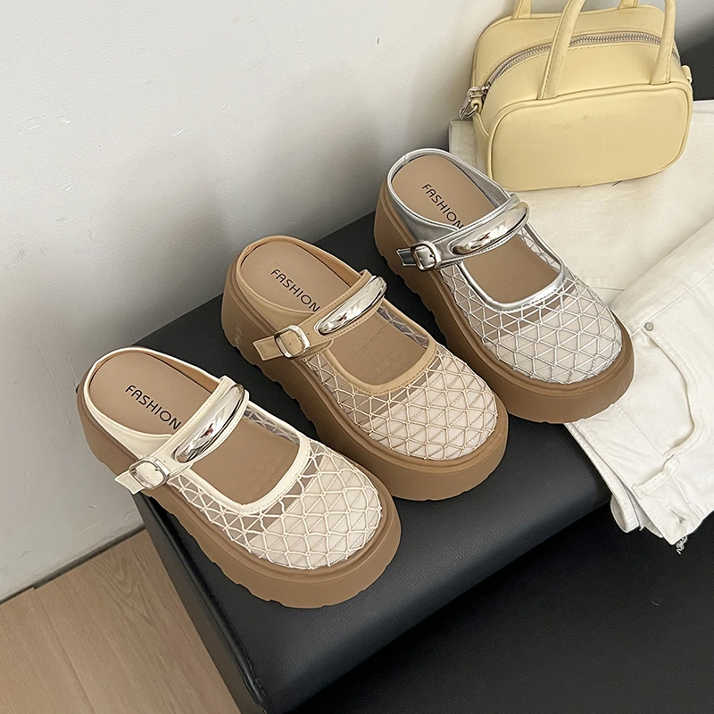 Summer Women Cover Toe Fish Net Mules Slippers Fashion Hollow out Slide Elegant Dress Slip-On Shoes Comfortable Ladies Footwear
Summer Women Cover Toe Fish Net Mules Slippers Fashion Hollow out Slide Elegant Dress Slip-On Shoes Comfortable Ladies Footwear
