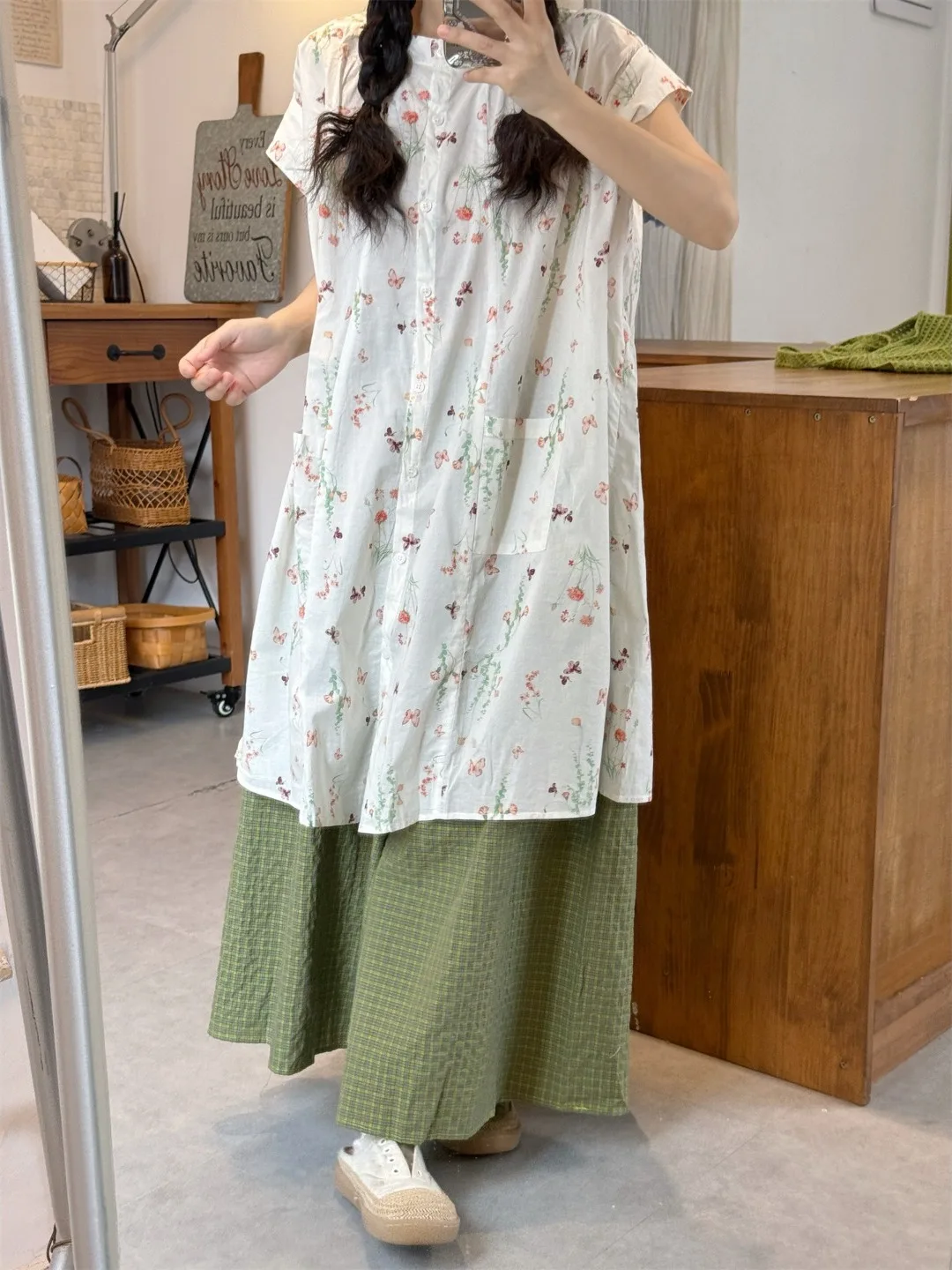 plus Size Floral Print Shirt And Green Plaid Skirt Two Piece Set High Waist Wide Leg Summer New Style Korean Loose Fit Women'...
plus Size Floral Print Shirt And Green Plaid Skirt Two Piece Set High Waist Wide Leg Summer New Style Korean Loose Fit Women'...