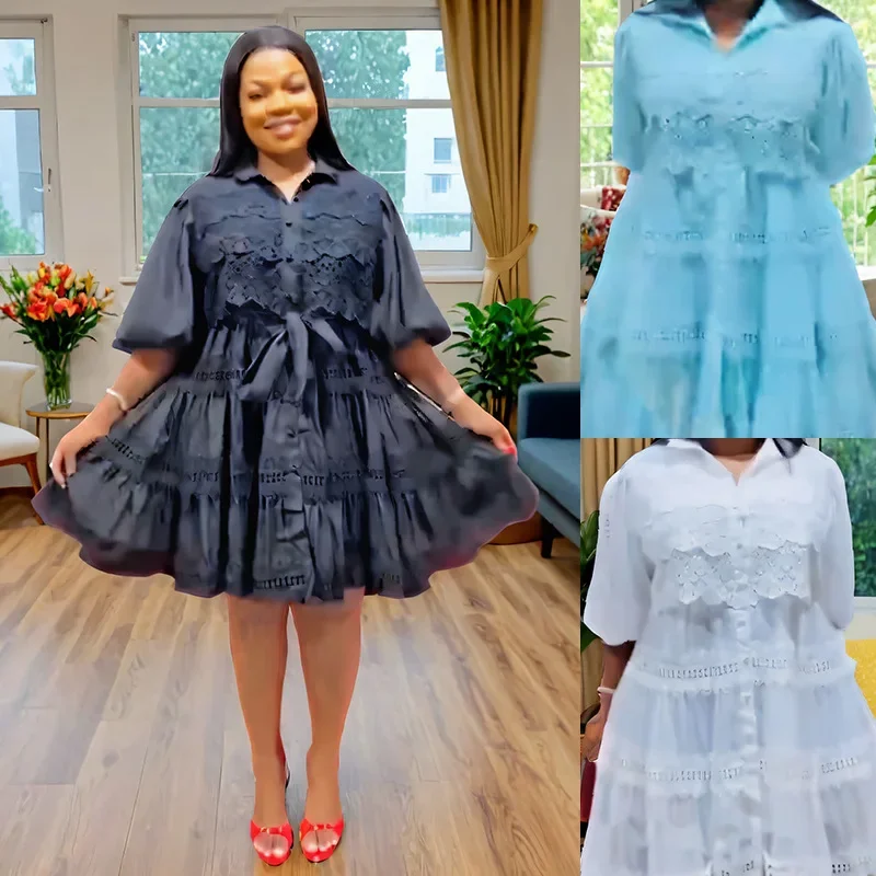 European and American Style Retro Ladies' Lace Dress with Puff Sleeves, Made of Asian Spun Fabric, Featuring A Stand-up Collar.
European and American Style Retro Ladies' Lace Dress with Puff Sleeves, Made of Asian Spun Fabric, Featuring A Stand-up Collar.