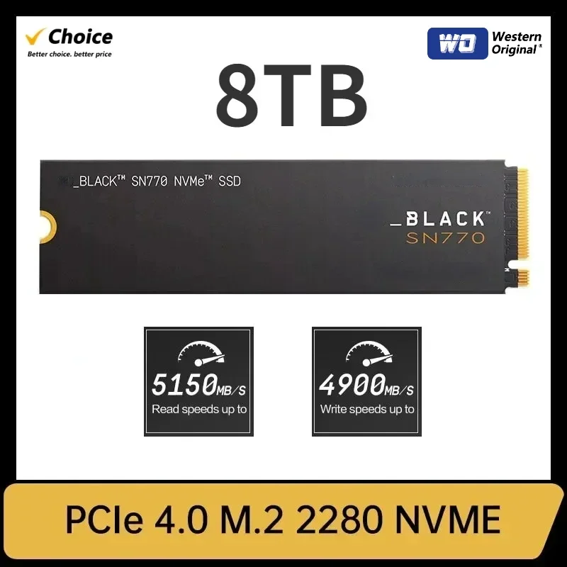 Western SN770 500GB 1TB 2TB SSD NVMe Gen4 PCIe M.2 2280 PCIe 4.0 X4 Drive Internal Solid State Disk for PS5 Desktop 2025
Western SN770 500GB 1TB 2TB SSD NVMe Gen4 PCIe M.2 2280 PCIe 4.0 X4 Drive Internal Solid State Disk for PS5 Desktop 2025