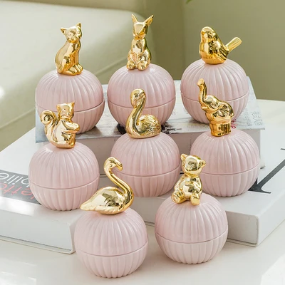 5pc Pink Cute Animals ceramic jewelry boxes Wedding Ring Trinket Box with Crystal Holder Earring Jewelry Storage Box Gift Crafts
5pc Pink Cute Animals ceramic jewelry boxes Wedding Ring Trinket Box with Crystal Holder Earring Jewelry Storage Box Gift Crafts