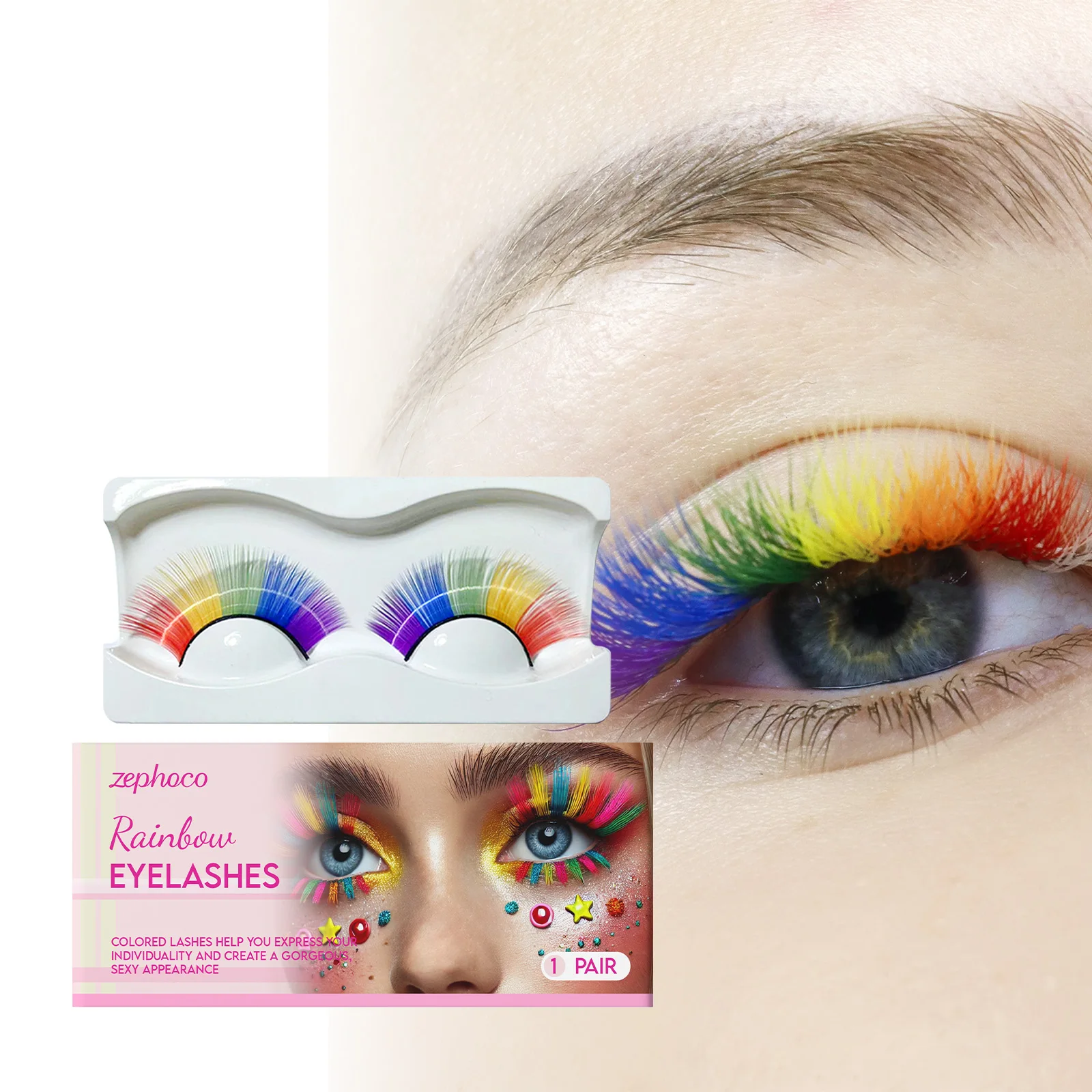 Rainbow False Eyelashes Natural Lightweight Comfort Easy Wear Long Lasting Colorful Strip Lashes DIY Party Stage Eye Makeup
Rainbow False Eyelashes Natural Lightweight Comfort Easy Wear Long Lasting Colorful Strip Lashes DIY Party Stage Eye Makeup