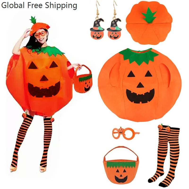 Halloween Children's Adult Pumpkin Jumpsuit Costume Suit Masquerade Parent-child Cute Baby Role Play Trick Party Props Candy Bag
Halloween Children's Adult Pumpkin Jumpsuit Costume Suit Masquerade Parent-child Cute Baby Role Play Trick Party Props Candy Bag