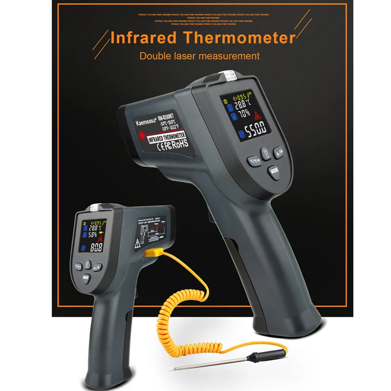 Digital Infrared Thermometer -50~550C Laser Temperature Meter Gun LCD Industrial Electronic thermometer Pyrometer Thermal imager
Digital Infrared Thermometer -50~550C Laser Temperature Meter Gun LCD Industrial Electronic thermometer Pyrometer Thermal imager