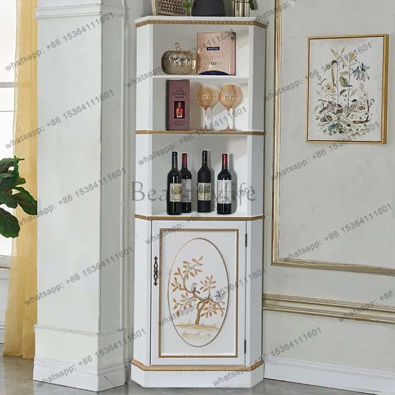 American living room solid wood corner cabinet European corner storage rack
American living room solid wood corner cabinet European corner storage rack