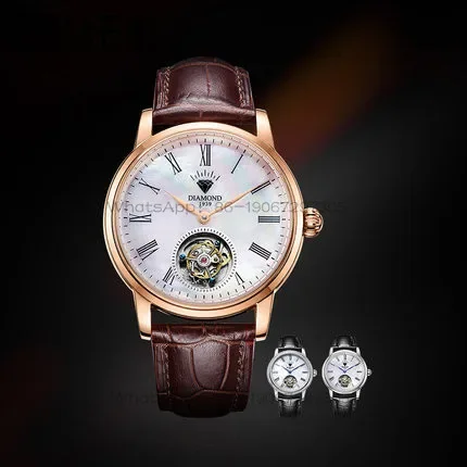Shanghai Diamond brand men's high-end tourbillon automatic mechanical watch Fritillary hollow dial waterproof advanced watch
Shanghai Diamond brand men's high-end tourbillon automatic mechanical watch Fritillary hollow dial waterproof advanced watch