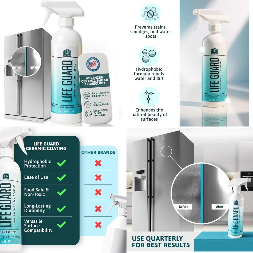 LifeGuard Home Ceramic Spray – Hydrophobic Ceramic Coating for Homes - Repels Dirt, Water, Fingerprints & Grime – Scratch & Stai
LifeGuard Home Ceramic Spray – Hydrophobic Ceramic Coating for Homes - Repels Dirt, Water, Fingerprints & Grime – Scratch & Stai