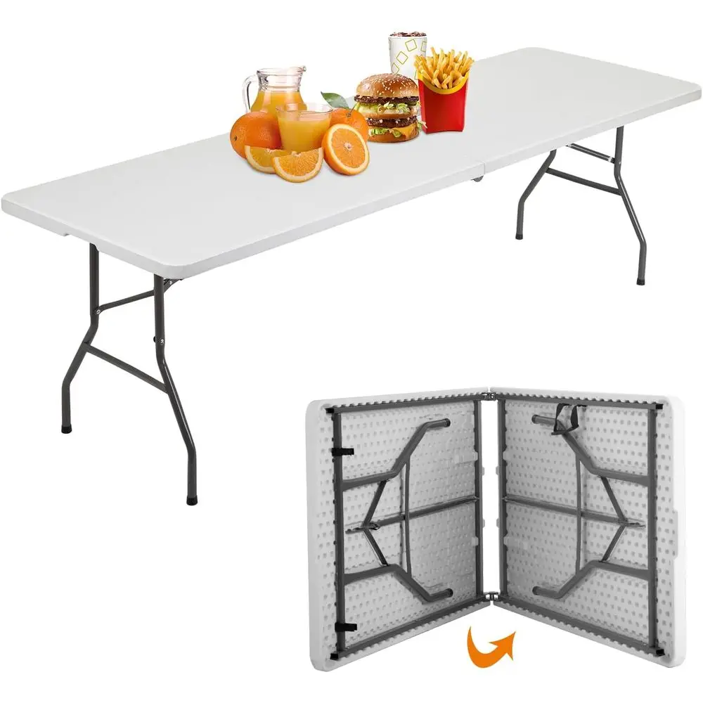 8-Foot Outdoor Plastic Folding Table, White
8-Foot Outdoor Plastic Folding Table, White