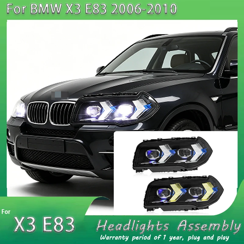 Headlight Assembly for 2006 2007 2008 -2010 BMW X3 E83 LED headlamp Head Lamp headlights daytime running lights and turn signals
Headlight Assembly for 2006 2007 2008 -2010 BMW X3 E83 LED headlamp Head Lamp headlights daytime running lights and turn signals