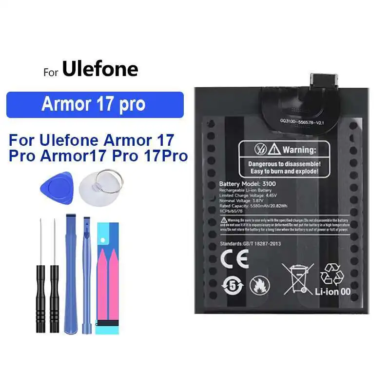 Легкий аккумулятор для мобильного телефона Ulefone Armor 17 Pro Armor 17 17Pro, высокая совместимость, 5380 мАч
Легкий аккумулятор для мобильного телефона Ulefone Armor 17 Pro Armor 17 17Pro, высокая совместимость, 5380 мАч