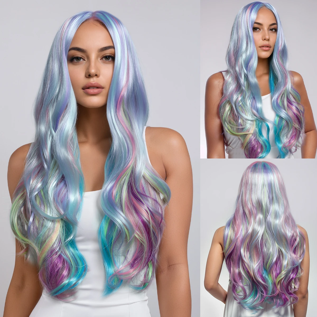 European and American wig women's wig dyed color medium long curly hair synthetic fiber wig
European and American wig women's wig dyed color medium long curly hair synthetic fiber wig