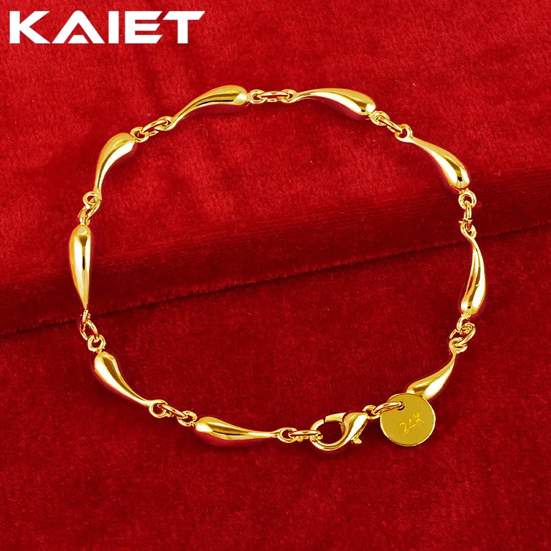 KAIET 925 Sterling Silver Water Drop Bracelet Plated With 18K Gold Wedding Party For Women Charm Jewelry
KAIET 925 Sterling Silver Water Drop Bracelet Plated With 18K Gold Wedding Party For Women Charm Jewelry