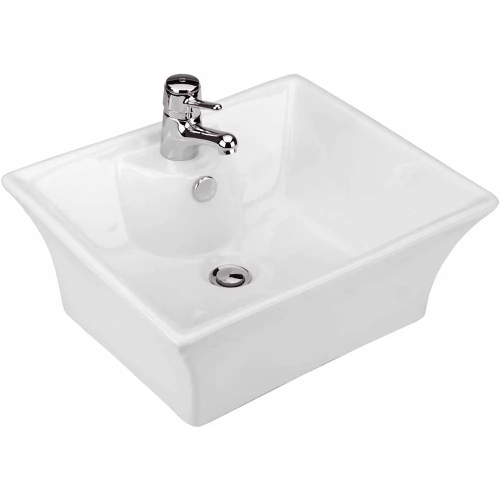 Bathroom Vessel Sink, CASTLE Square Countertop Vessel Sink 16.5 In. White Ceramic Porcelain Bathroom Sink, Pack Of 4
Bathroom Vessel Sink, CASTLE Square Countertop Vessel Sink 16.5 In. White Ceramic Porcelain Bathroom Sink, Pack Of 4
