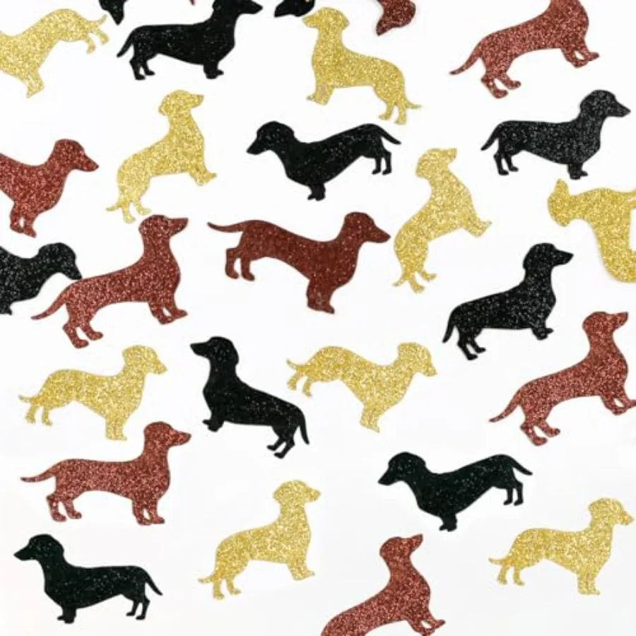 180Pcs Dachshund Silhouette Confetti - Brown, Black and Gold Glitter Wiener Dog Table Scatter - Dachshund Birthday, Baby Shower
180Pcs Dachshund Silhouette Confetti - Brown, Black and Gold Glitter Wiener Dog Table Scatter - Dachshund Birthday, Baby Shower