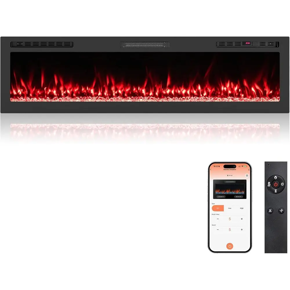 68-inch Smart Wii Electric ireplace, Work with Alexa & Assistant, 750W/1500W Wall Mounted & Reced Heater with Remote/APP Control
68-inch Smart Wii Electric ireplace, Work with Alexa & Assistant, 750W/1500W Wall Mounted & Reced Heater with Remote/APP Control