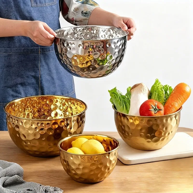 Stainless Steel Hammerhead Fruit Bowls, Salad Plates, Egg Pans, Round Baking and Mixing Cooking Bowls of Various Sizes
Stainless Steel Hammerhead Fruit Bowls, Salad Plates, Egg Pans, Round Baking and Mixing Cooking Bowls of Various Sizes