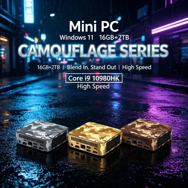 Powerful Camouflage Mini PC Intel Core I9 10980HK Windows 11 16GB RAM 1/2TB SSD WIFI6 BT5.2 4K Desktop PC Gaming Computer
Powerful Camouflage Mini PC Intel Core I9 10980HK Windows 11 16GB RAM 1/2TB SSD WIFI6 BT5.2 4K Desktop PC Gaming Computer