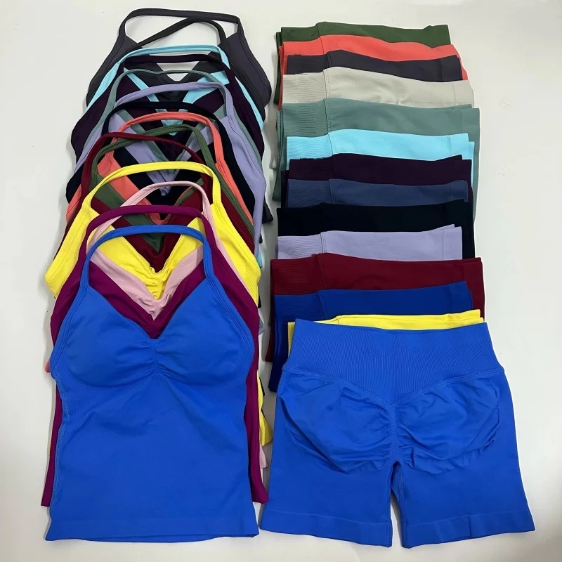 2Pcs Women's Gym Set Backless Tank Top High Waist Scrunch Shorts Seamless Fitness Activewear Workout Clothes
2Pcs Women's Gym Set Backless Tank Top High Waist Scrunch Shorts Seamless Fitness Activewear Workout Clothes