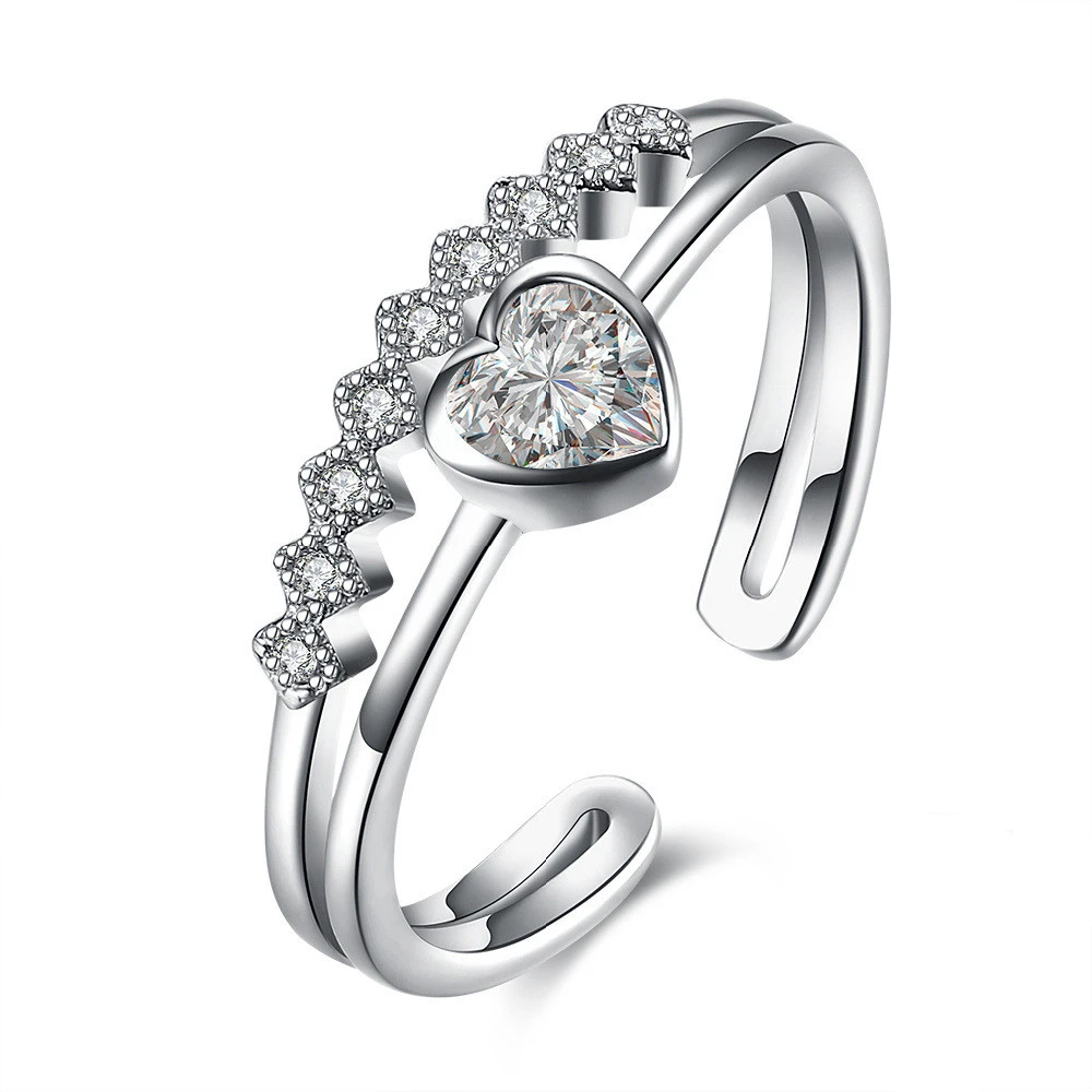 100% Real 925 Sterling Silver Ladies Rings Open Size Cubic Zirconia Love Design Classic for Wedding Engagement Party Anniversary
100% Real 925 Sterling Silver Ladies Rings Open Size Cubic Zirconia Love Design Classic for Wedding Engagement Party Anniversary