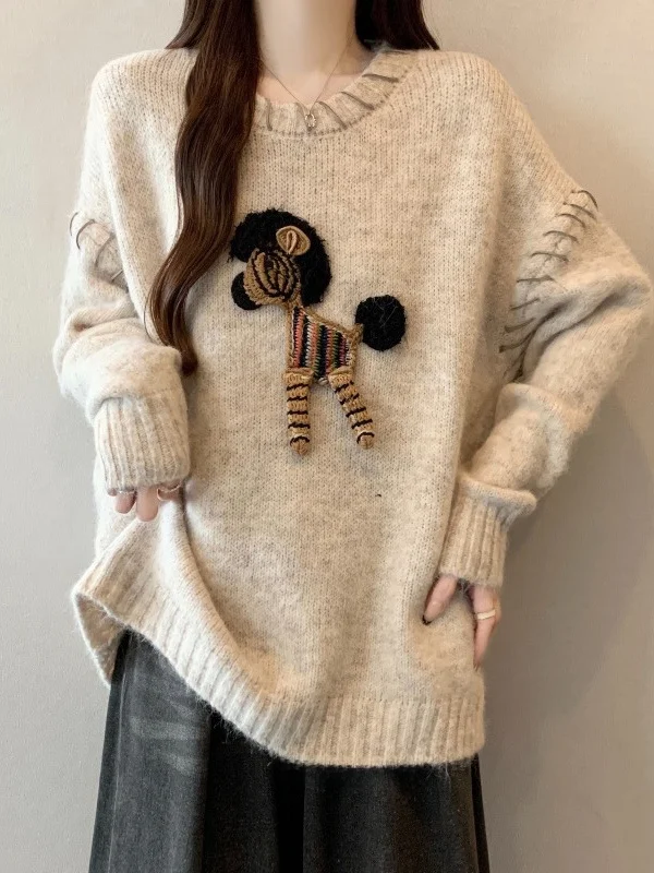 Anti-Aging 3D Embroidery Shoulder Sweater Women's Large Size Winter Knitted Top round Neck Long Sleeve Casual Style Online Ex...
Anti-Aging 3D Embroidery Shoulder Sweater Women's Large Size Winter Knitted Top round Neck Long Sleeve Casual Style Online Ex...