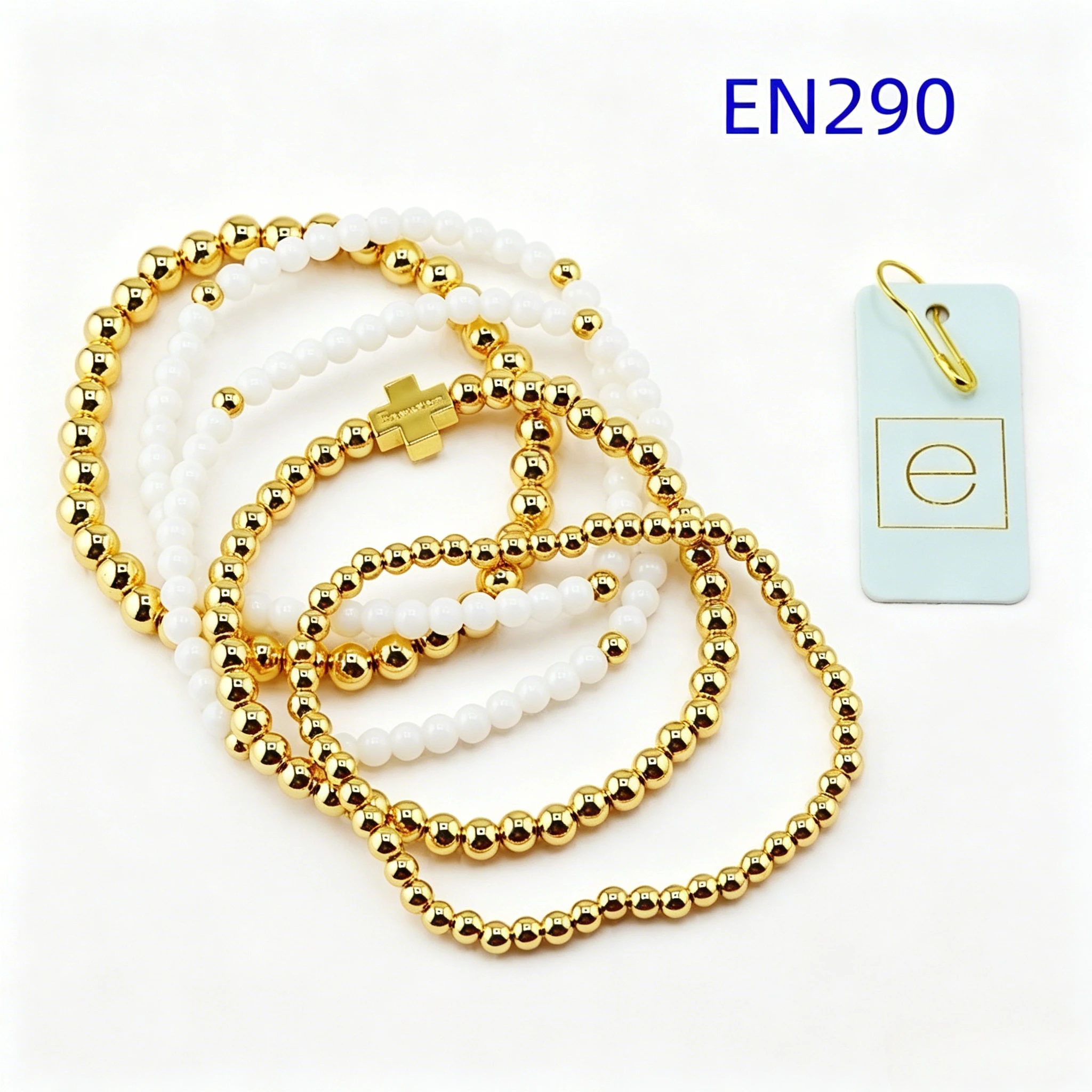 VKVVA Gold-plated & White Beaded Cross Charm 5pcs Bracelet Set, Minimalist Dainty Stackable Women Gift for Her Daily Wear
VKVVA Gold-plated & White Beaded Cross Charm 5pcs Bracelet Set, Minimalist Dainty Stackable Women Gift for Her Daily Wear