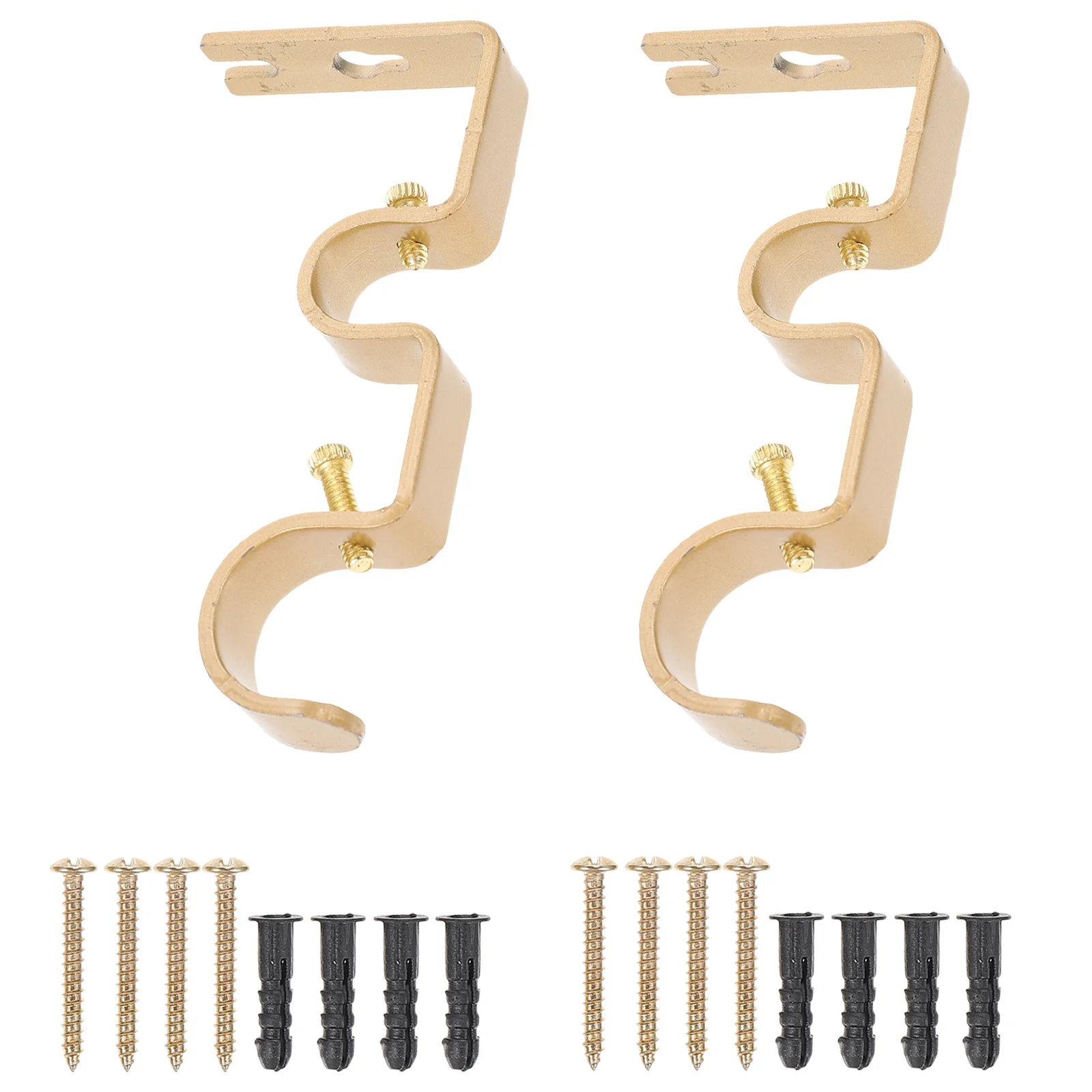 2 set Curtain Rod Brackets Iron Support Holders For Thick Curtains Sturdy Pole Fixing Rack Household Decor Accessory
2 set Curtain Rod Brackets Iron Support Holders For Thick Curtains Sturdy Pole Fixing Rack Household Decor Accessory